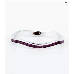 NEW Traditions Sterling Silver Swarovski Purple Birthstone Ring  10 Layering